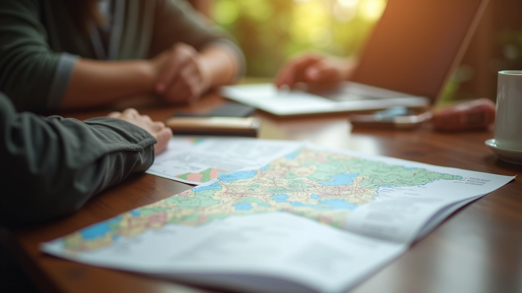 Someone planning a leisure weekend trip with maps and guides